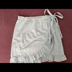Madewell Light Blue Wrap Skirt